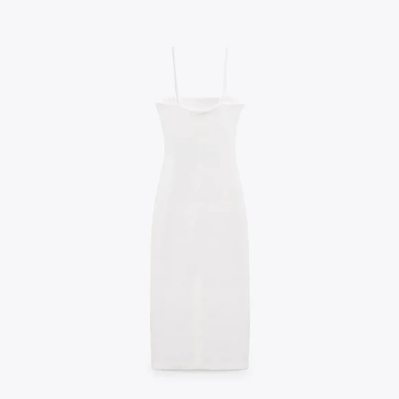 Zara Cut Out Midi Bodycon Shower Bridal Wedding Dress - Picture 10 of 12